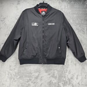 Lurking Class Bomber Jacket Men XL Black Full Zip Skull Goth Punk EUC